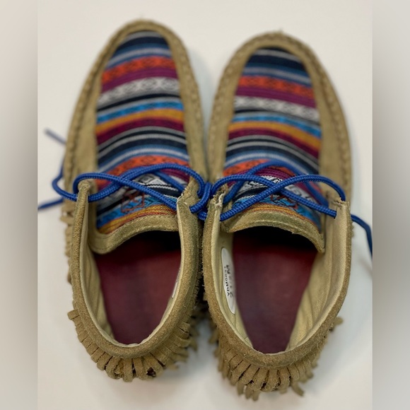 Youth size 2.5 Twisted X chukka driving mocs Aztec fringe lace up western serape - Picture 7 of 8